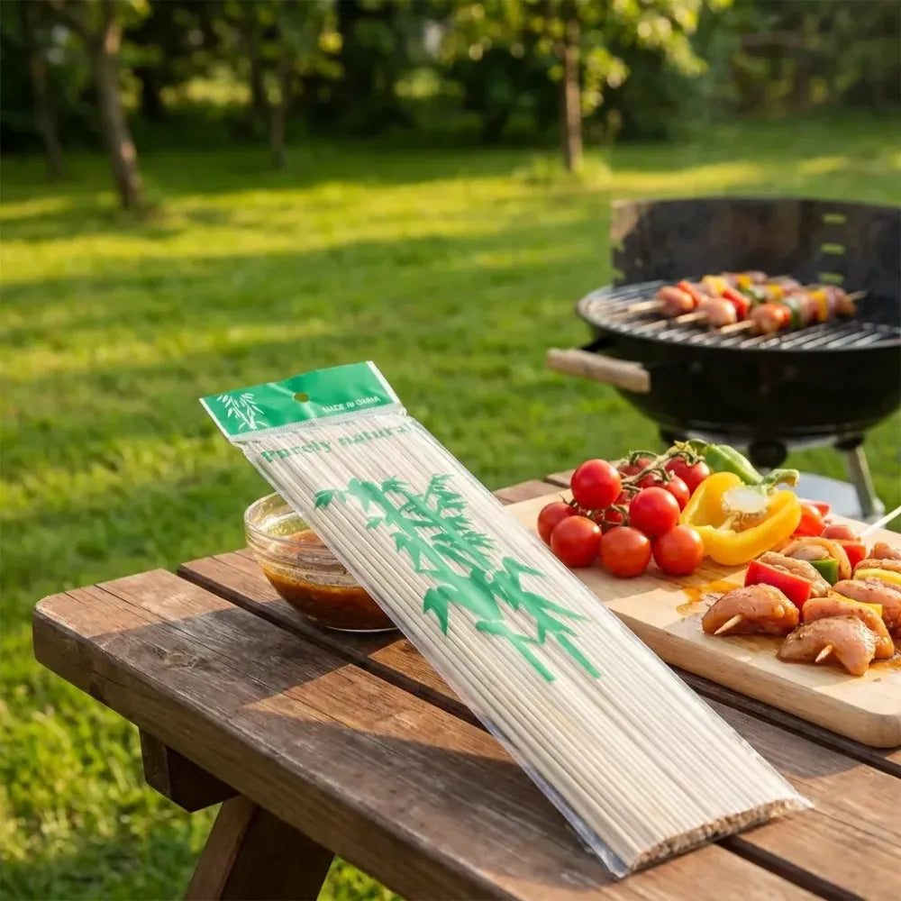 Natural bamboo bbq skewers (30cm) - home & kitchen
