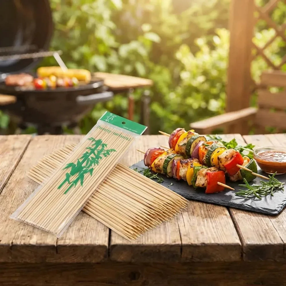 Natural bamboo bbq skewers (30cm) - home & kitchen
