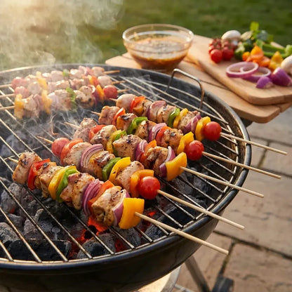Natural bamboo bbq skewers (30cm) - home & kitchen