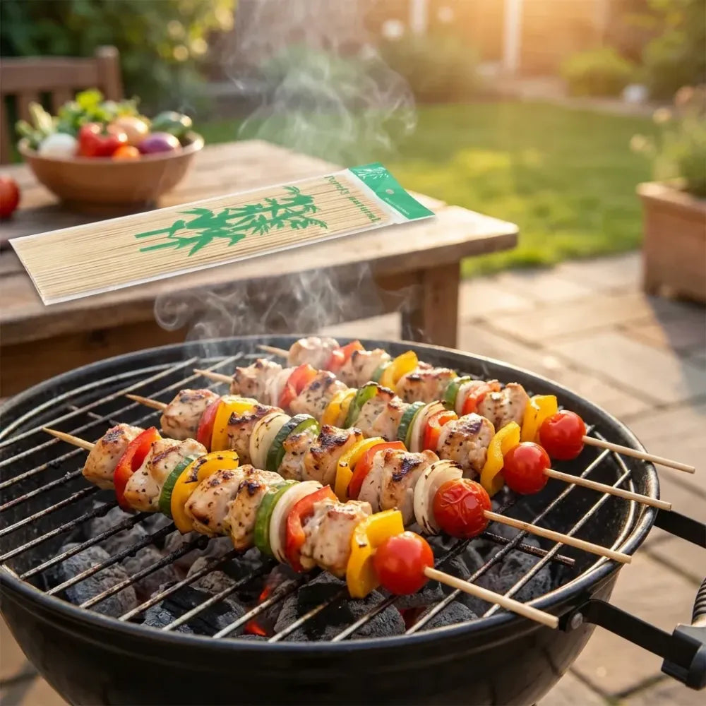 Natural bamboo bbq skewers (30cm) - home & kitchen