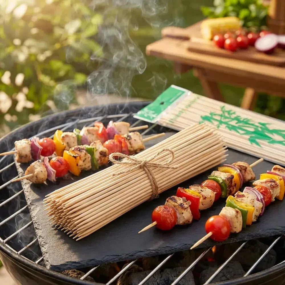 Natural bamboo bbq skewers (30cm) - home & kitchen