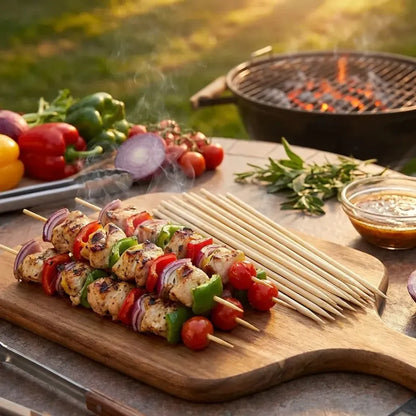 Natural bamboo bbq skewers - home & kitchen