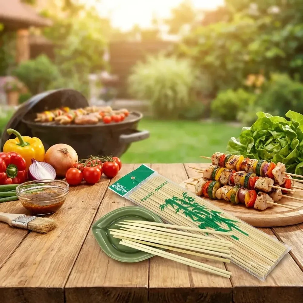 Natural bamboo bbq skewers - home & kitchen