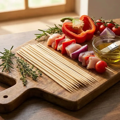 Natural bamboo bbq skewers - home & kitchen