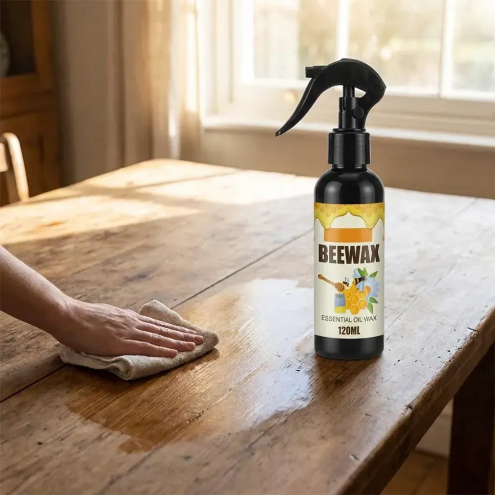 Natural micro-molecularized beeswax spray - wood polish