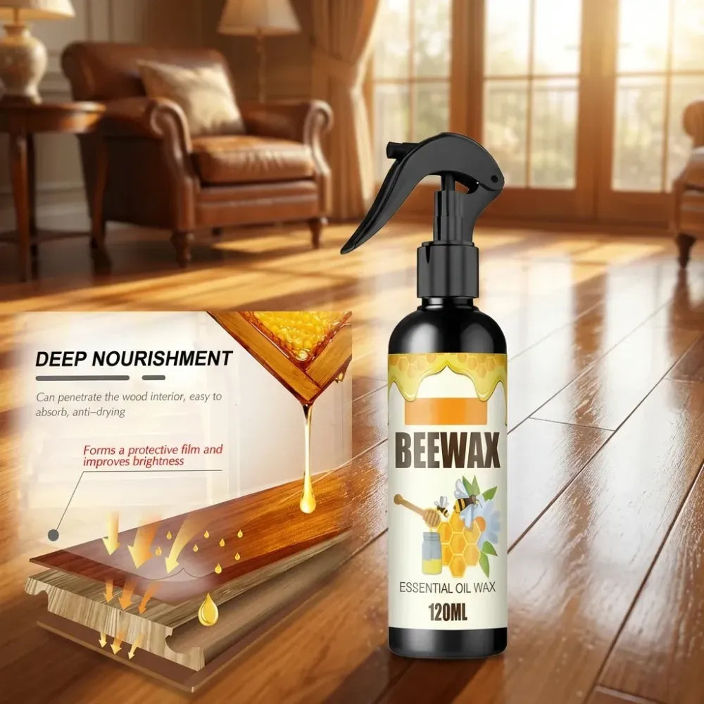 Natural micro-molecularized beeswax spray - wood polish