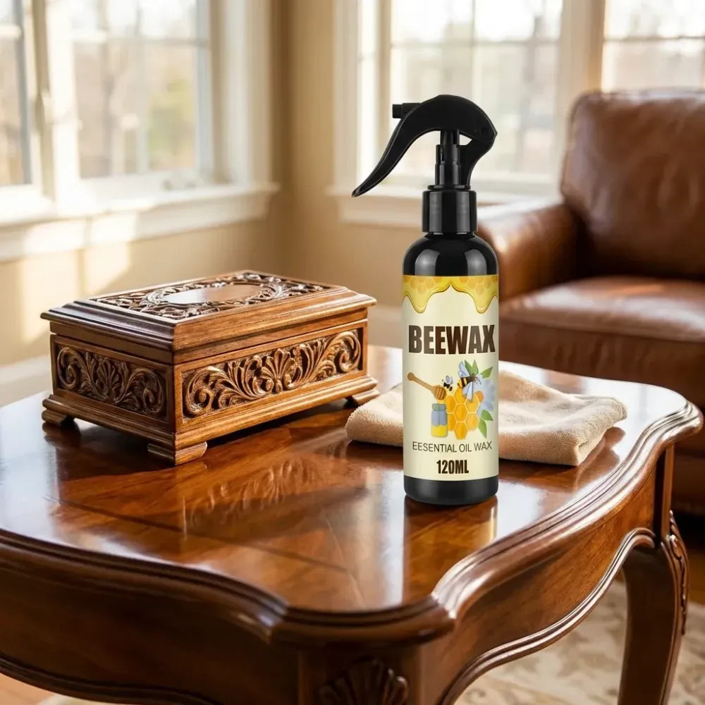 Natural micro-molecularized beeswax spray - wood polish