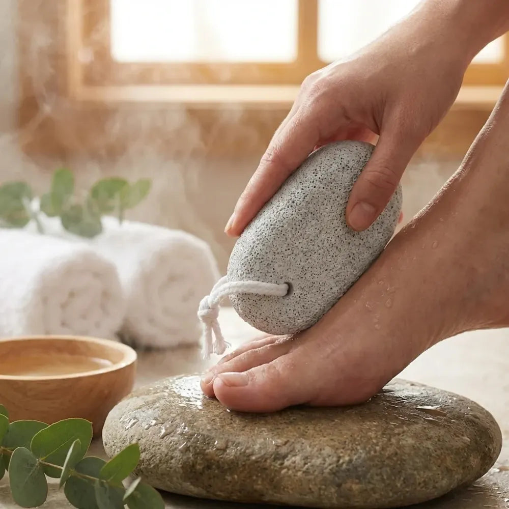 Natural oval pumice foot scrubber - health & beauty