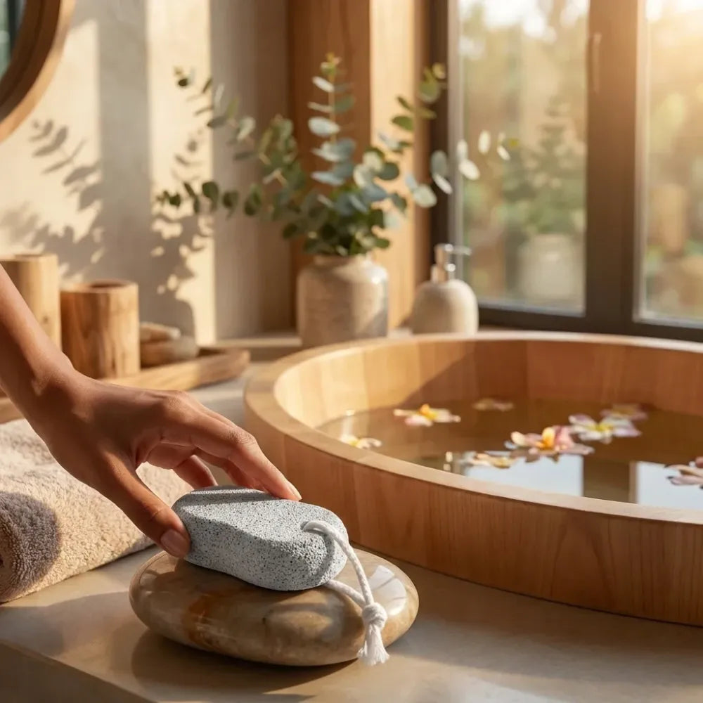 Natural oval pumice foot scrubber - health & beauty