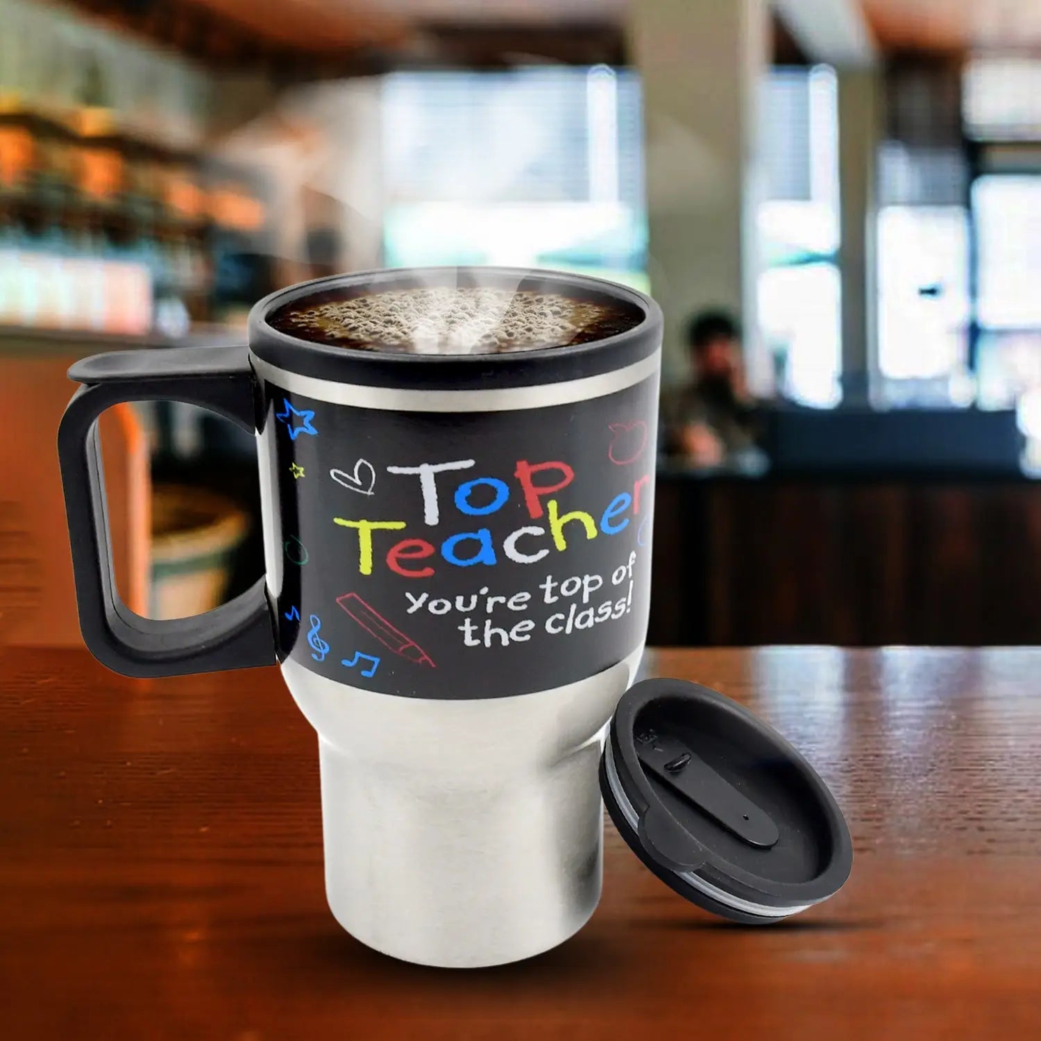 Insulated stainless steel travel mug