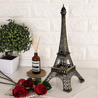 4733 Antique Finish 3d Metal Paris Eiffel Tower Metal Craft Famous Landmark Building Metal Statue Cabinet Office Gifts