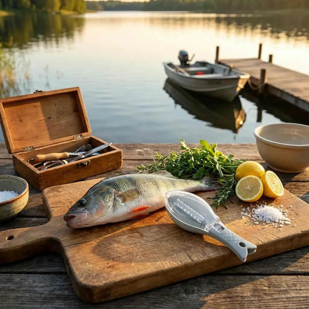 No-mess fish scale scraper - kitchen tool