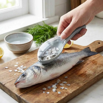 No-mess fish scale scraper - kitchen tool