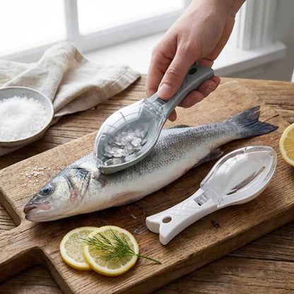 No-mess fish scale scraper - kitchen tool