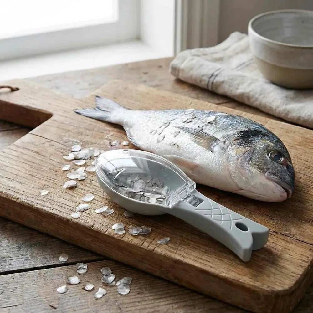 No-mess fish scale scraper - kitchen tool
