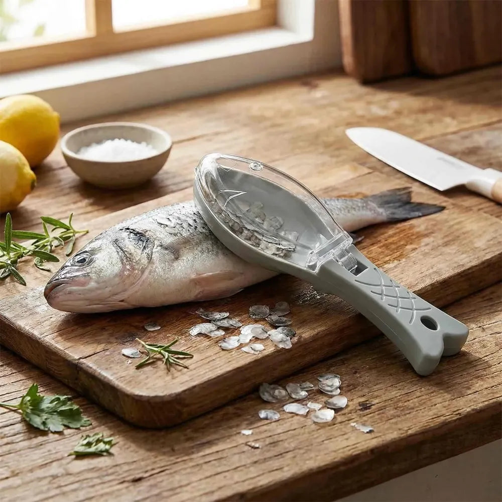 No-mess fish scale scraper - kitchen tool