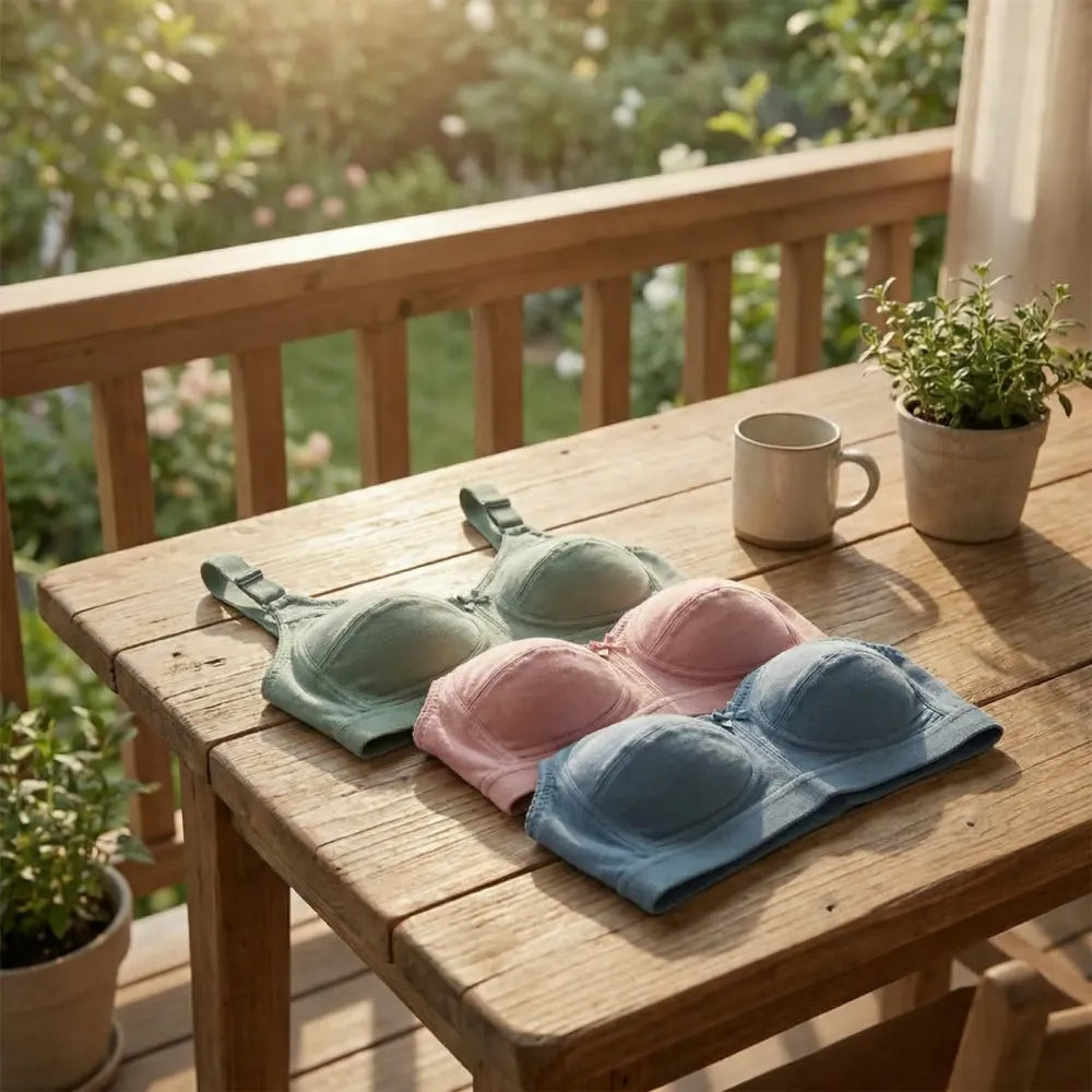 Non-padded cotton bra – pack of 3