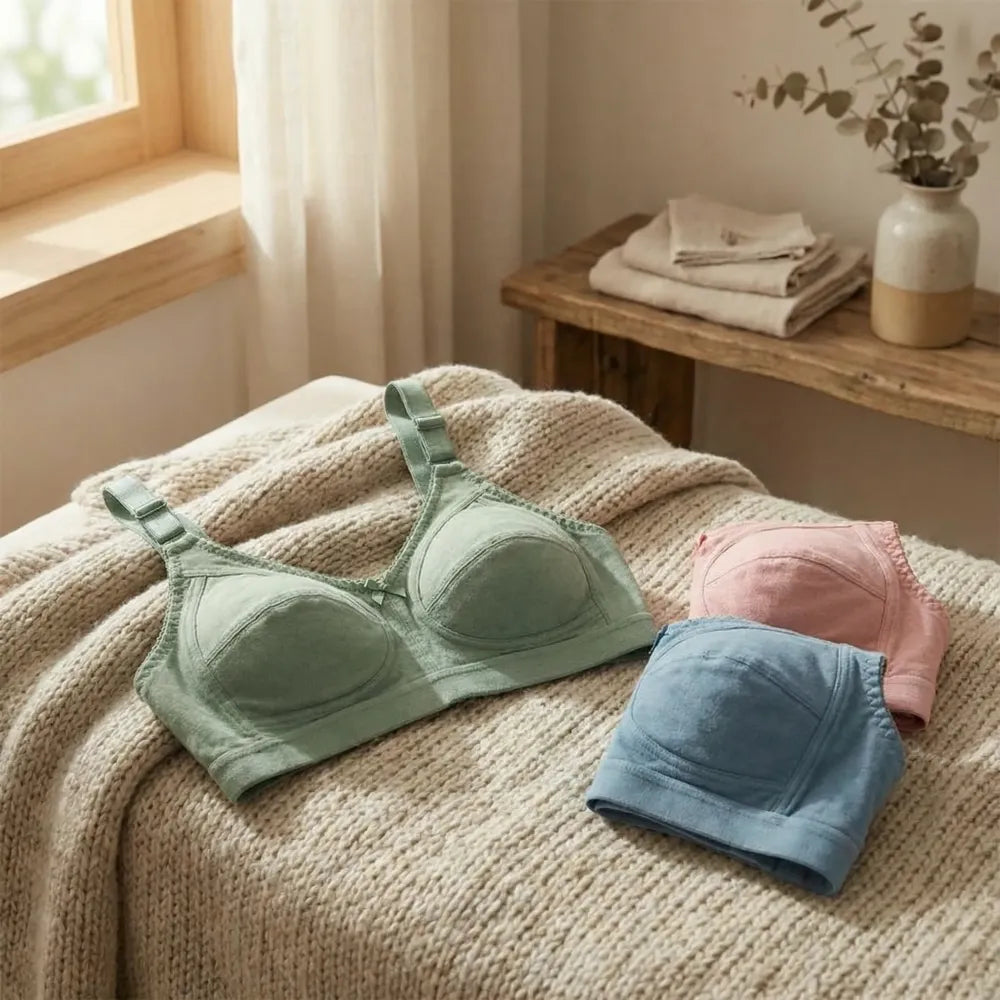 Non-padded cotton bra – pack of 3