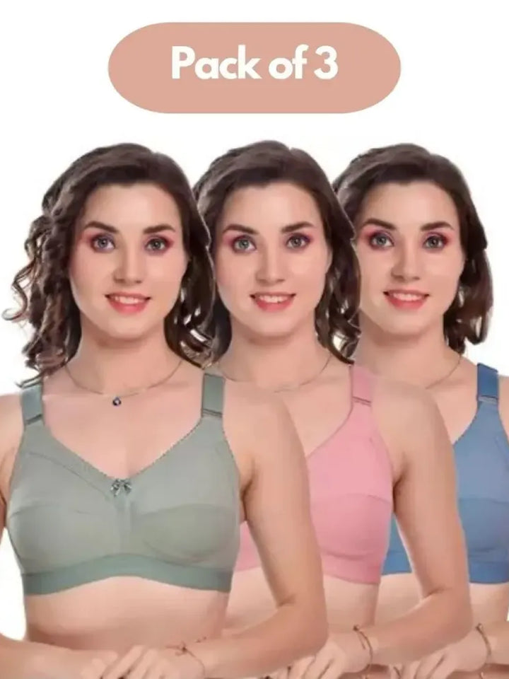 Non-Padded Cotton Bra – Pack of 3