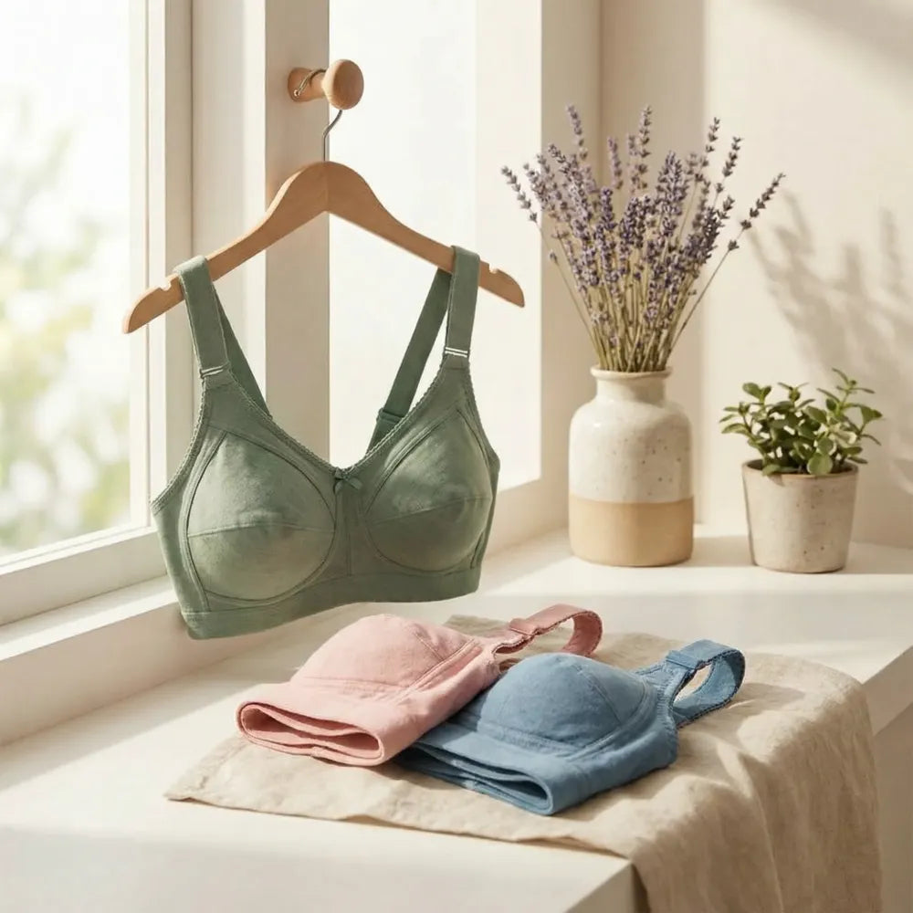 Non-padded cotton bra – pack of 3