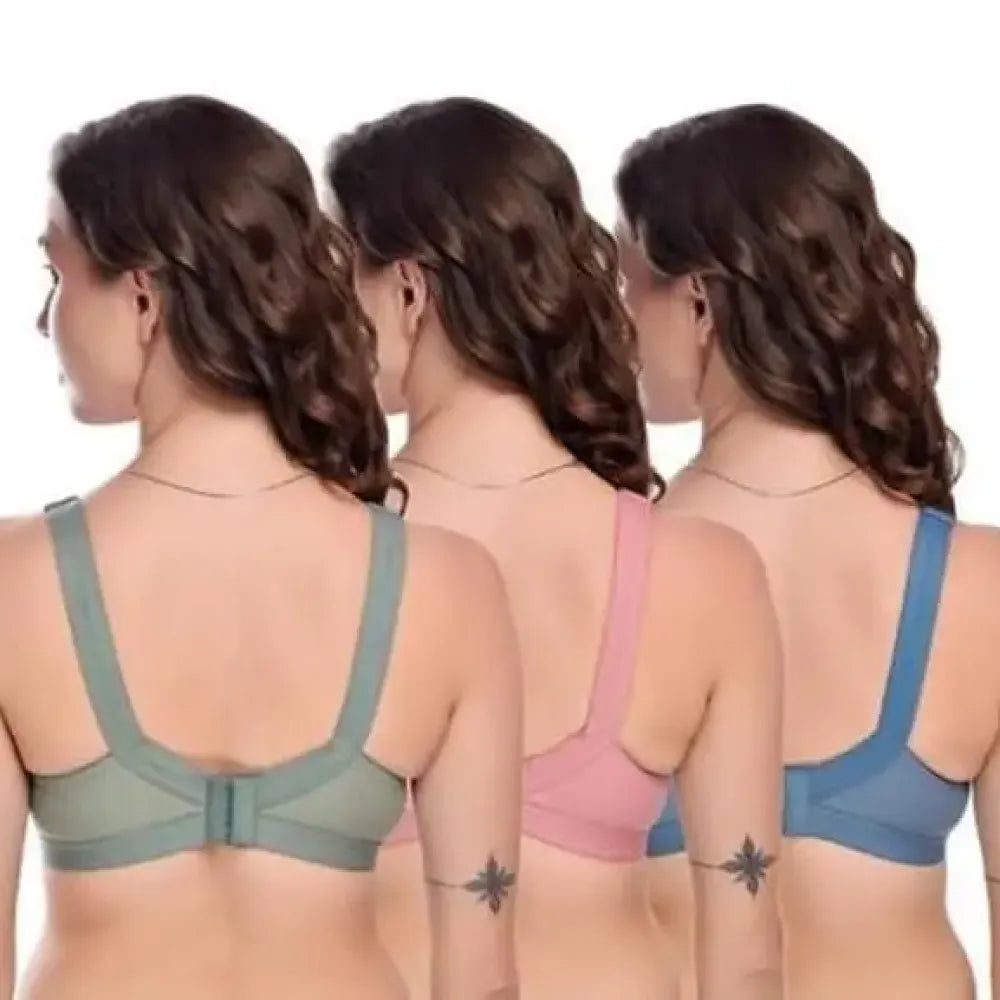 Non-padded cotton bra – pack of 3