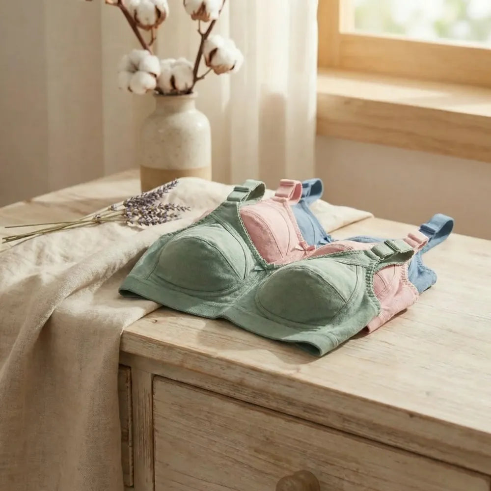 Non-padded cotton bra – pack of 3
