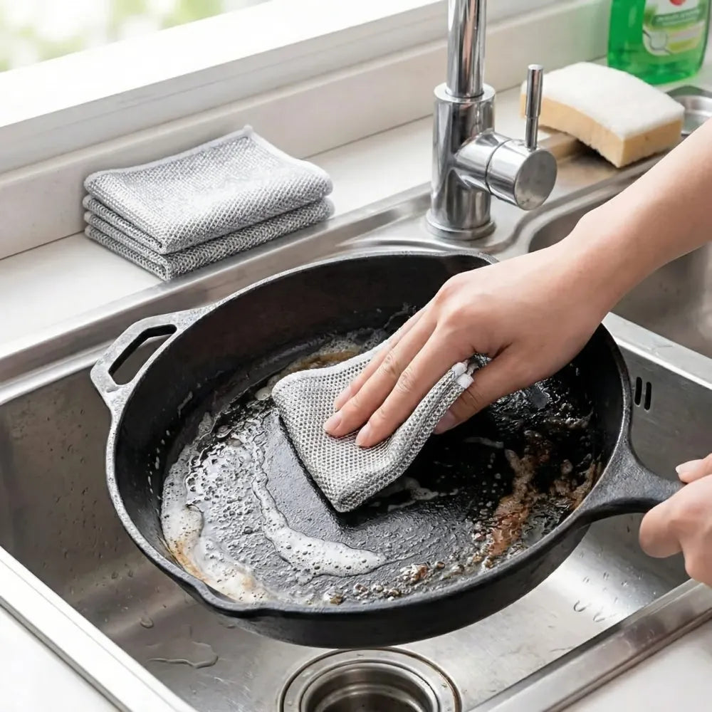 Non-scratch dishwashing wire cloth (pack of 10)