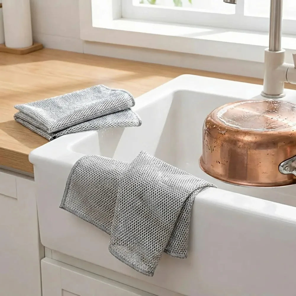 Non-scratch dishwashing wire cloth (pack of 10)