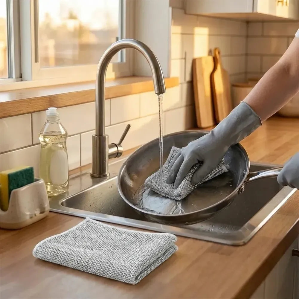 Non-scratch microfiber scrubber cloth - home & kitchen