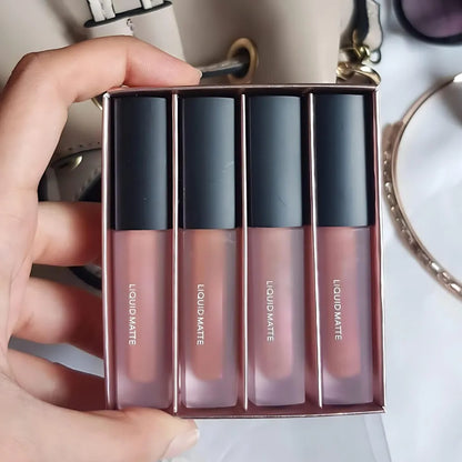 Nude red different shades liquid lipstick set of 4 (16ml)