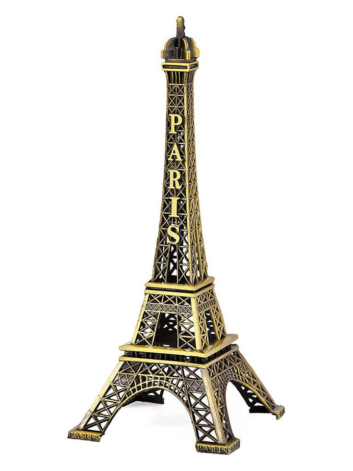 4733 Antique Finish 3d Metal Paris Eiffel Tower Metal Craft Famous Landmark Building Metal Statue Cabinet Office Gifts Decorative Showpiece.