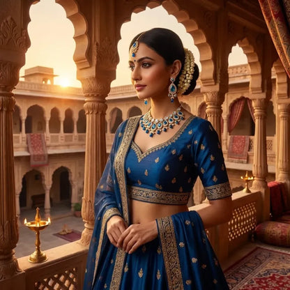 Ocean blue kundan choker set - jeweller set