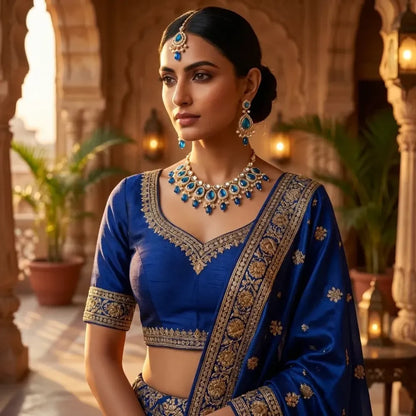 Ocean blue kundan choker set - jeweller set