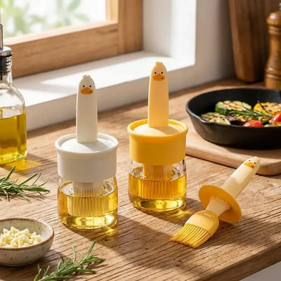 Oil dispenser with silicone brush - home & kitchen