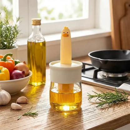 Oil dispenser with silicone brush - home & kitchen