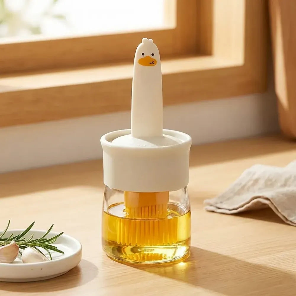 Oil dispenser with silicone brush - home & kitchen