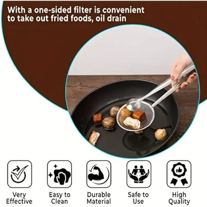 Oil-draining fry spoon - kitchen tool