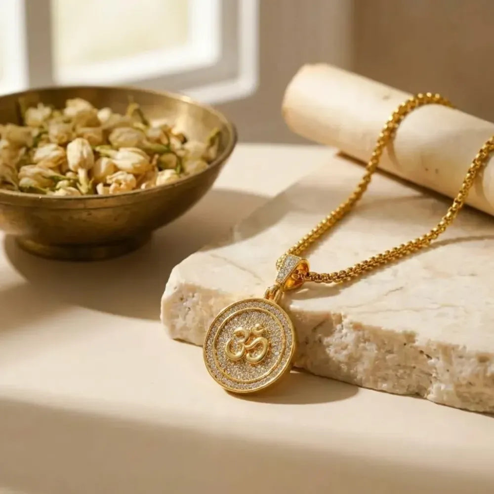 Om pendant with chain for men