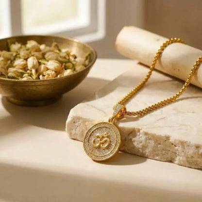 Om pendant with chain for men