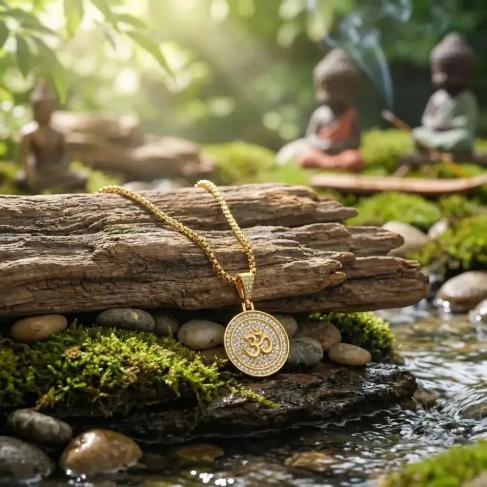 Om pendant with chain for men