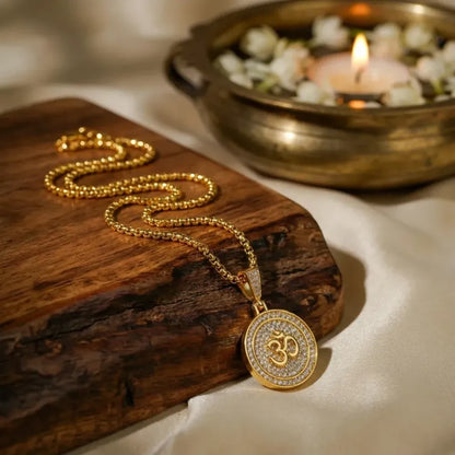 Om pendant with chain for men