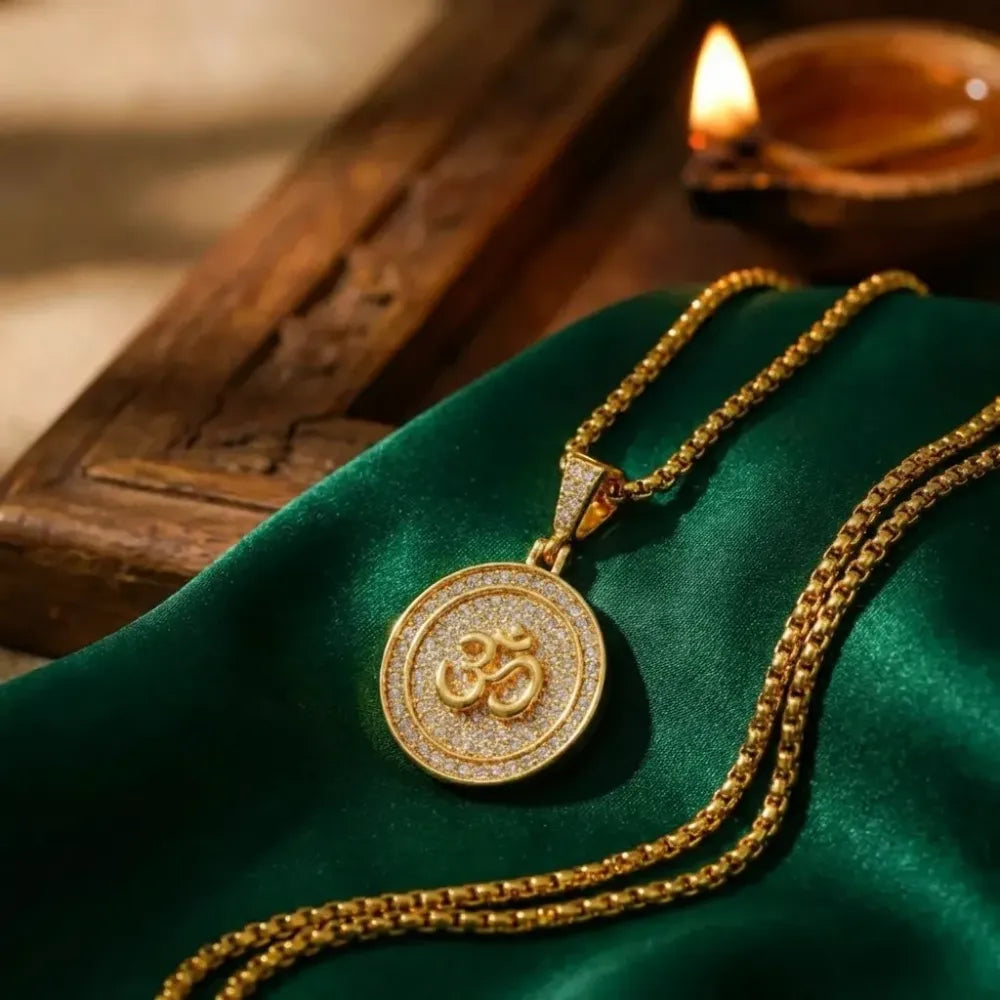 Om pendant with chain for men