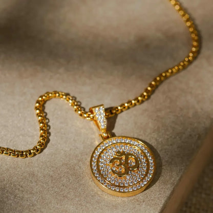 Om pendant with chain for men