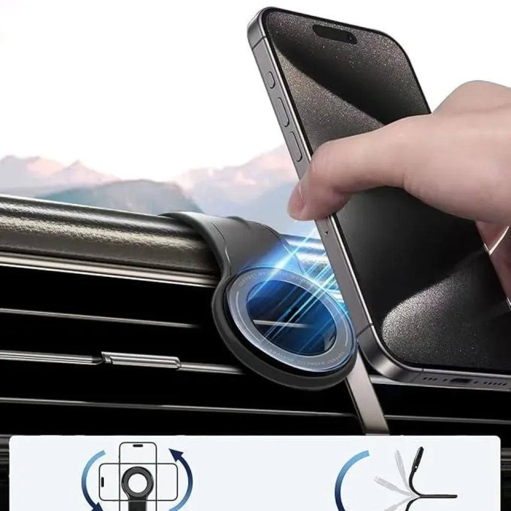 One-touch magnetic car mount
