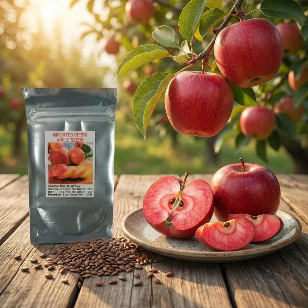 Organic red apple seeds - gardening