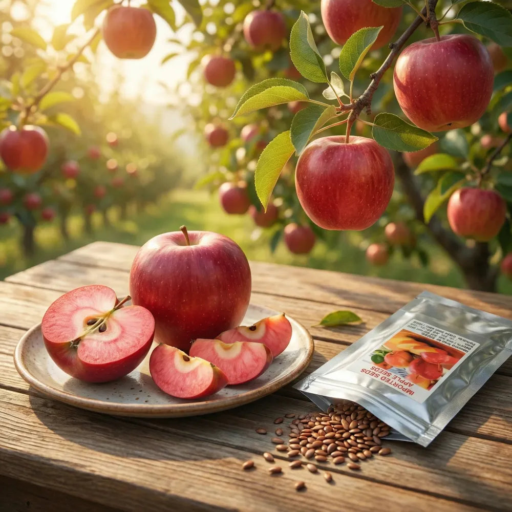 Organic red apple seeds - gardening