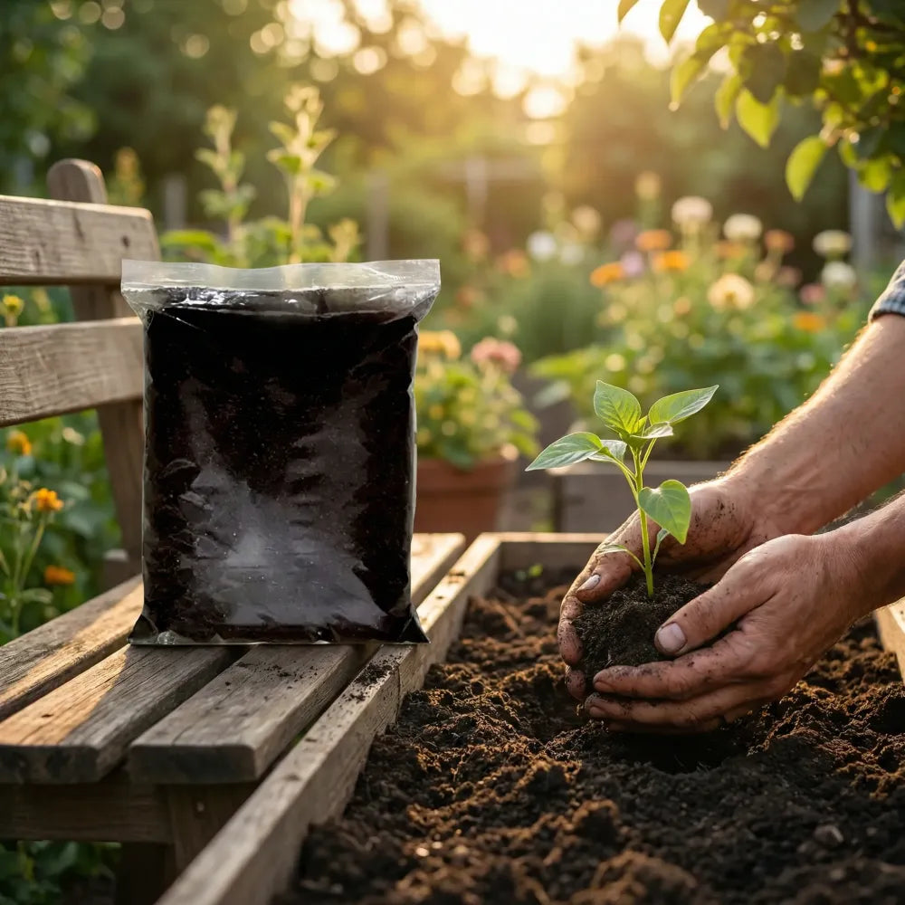 Organic vermicompost black soil - garden