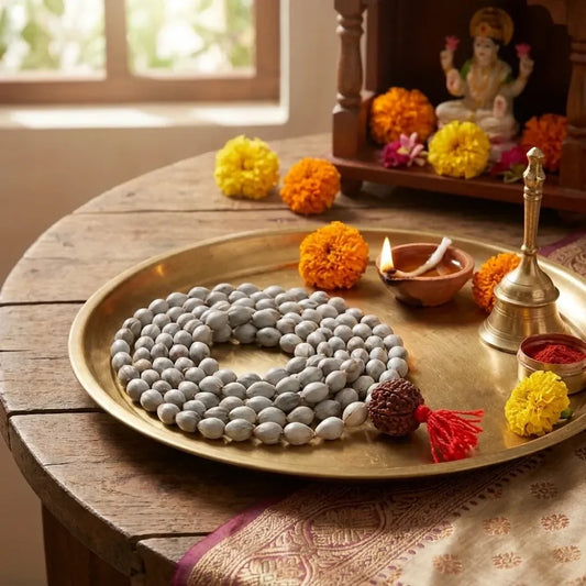 Original vaijayanti mala with rudraksha moira stone