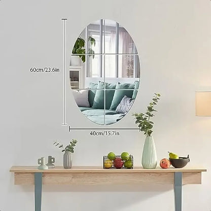 Oval 3d mirror sticker - home improvement