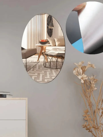 Oval 3D Mirror Sticker